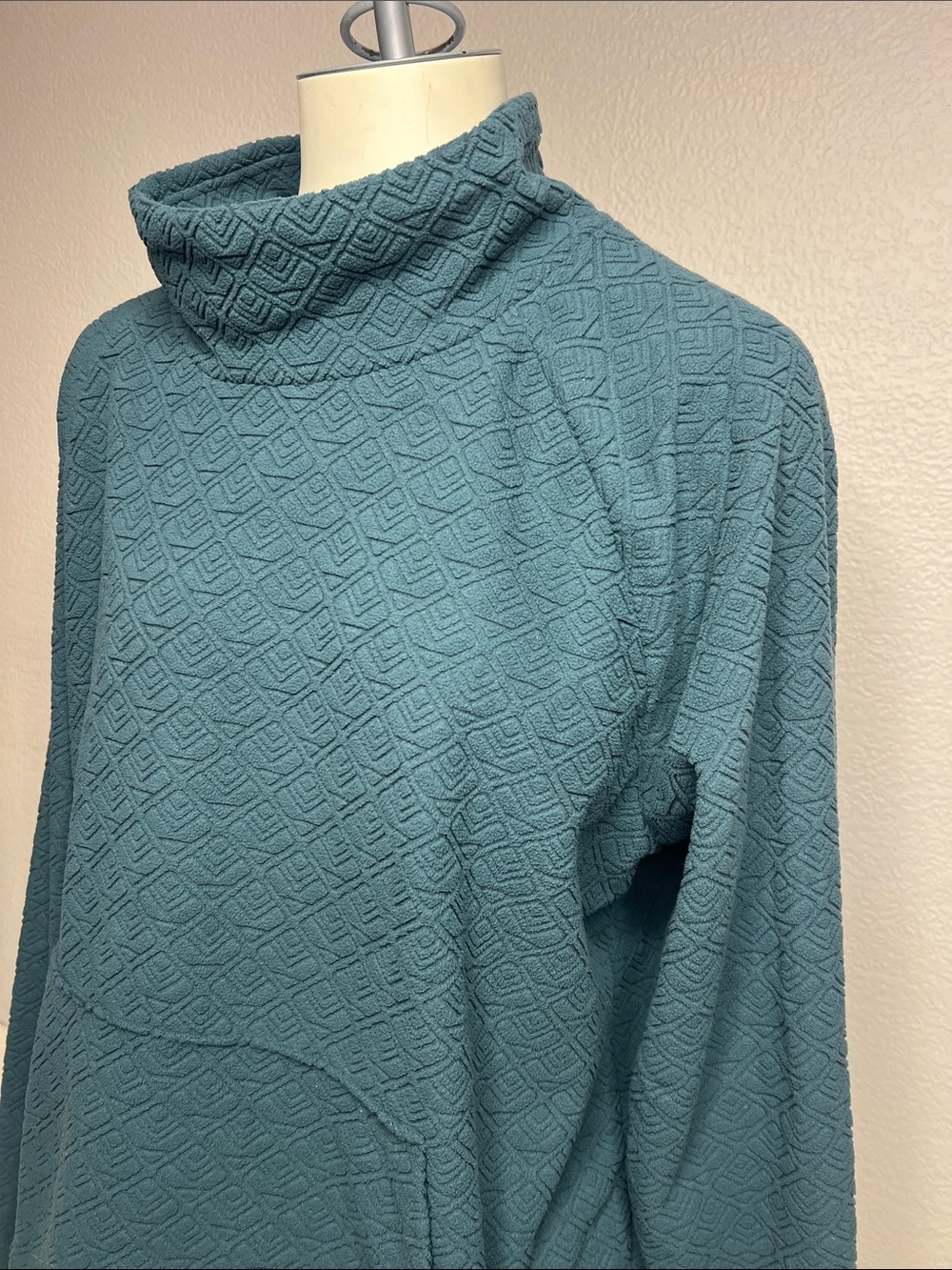 Eddie Bauer Teal Textured Cowl Neck Sweater - Picture 2 of 6